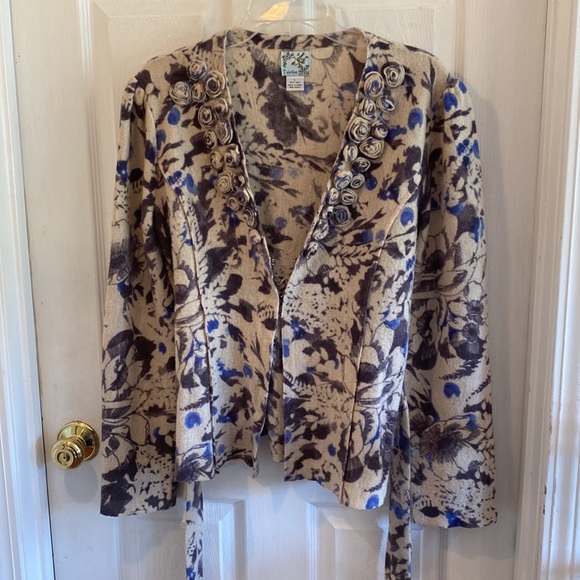 Tabitha L wool floral print sweater - Picture 1 of 7